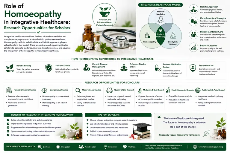 Role of Homoeopathy in Integrative Healthcare: Research Opportunities for Scholars