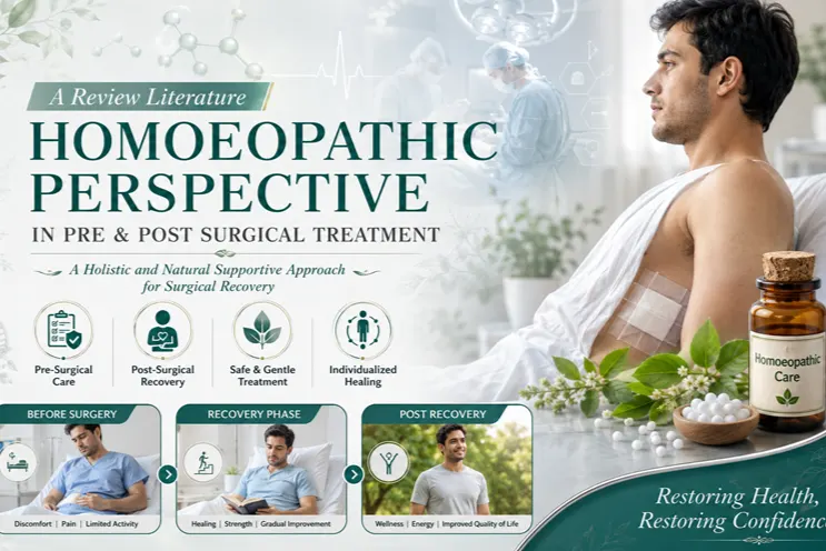 Cover image for A Review Literature:  A homoeopathic perspective in pre and post surgical treatment